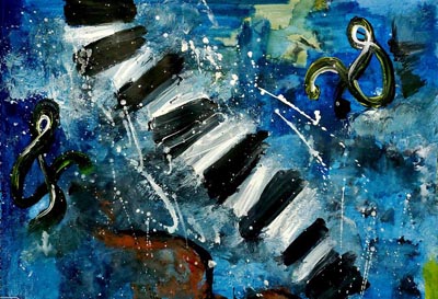 Abstract piano painting